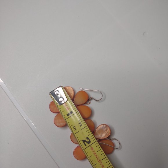 Flower Shaped Shell Earrings With 925 Hooks - Picture 13 of 13